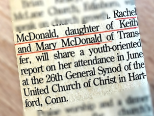 Rachel McDonald news clipping